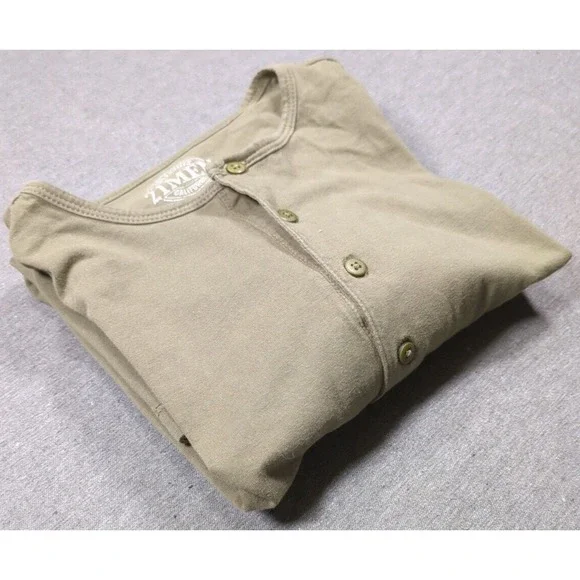 21 Men Los Angeles Olive Green Henley Long Sleeve Soft Cotton Mens Size M Shirt - Picture 1 of 16